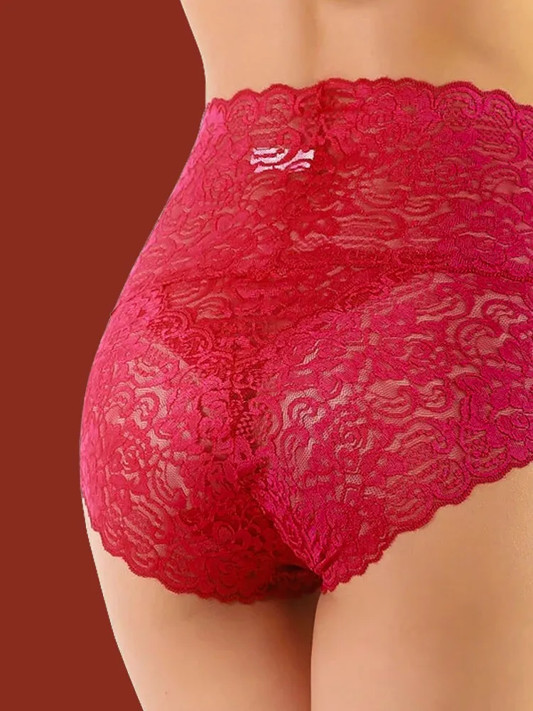 4-Pack High Waisted Lace Cotton Butt Lifter Sexy Panties