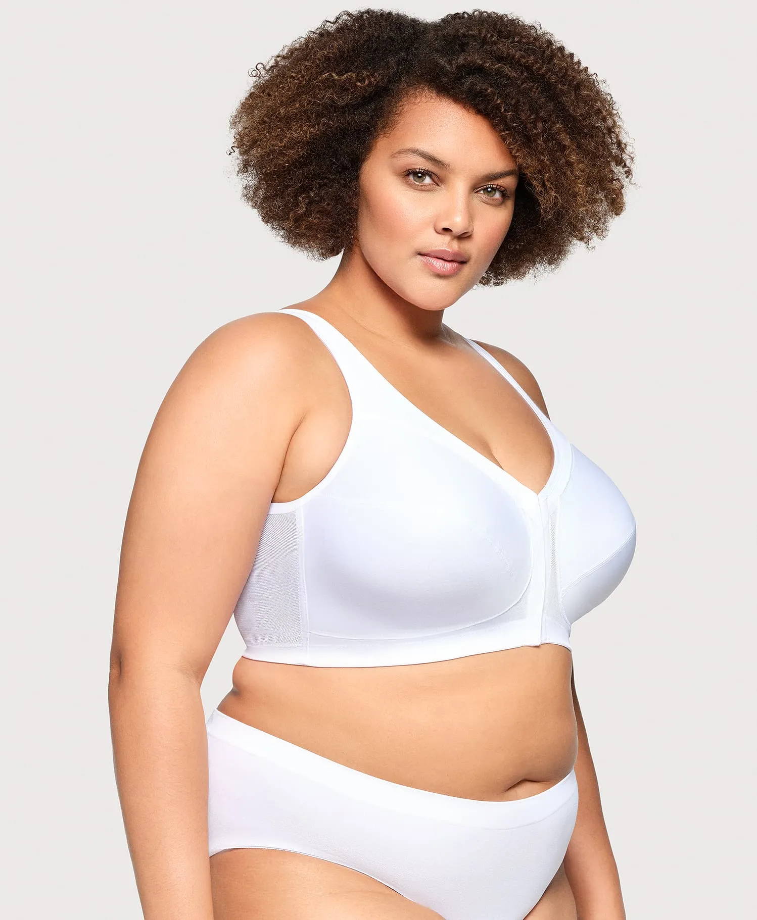MagicLift Front-Closure Posture Back Bra White Band | 58