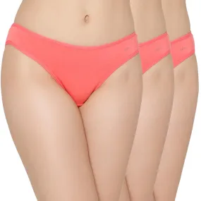 Mush Womens Ultra Soft Bamboo Modal Bikini Brief || Breathable Panties || Anti-Odor, Seamless, Anti Microbial Innerwear (L - Pack of 3, Rose Pink Color)