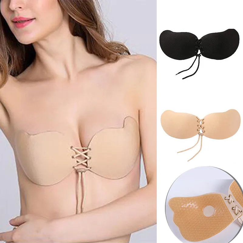 Sale Sexy Women New Gel Silicone Breathable Self Adhesive Push Up Invisible Strapless Bra